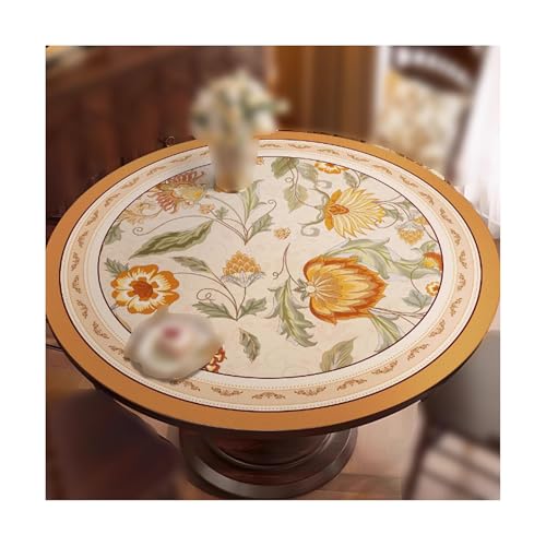 SUREK Wiederverwendbar Leder -Tischdecke Vintage Tischdecke runde Tischdecke Innen- und Außen -Tischdecke Waschbares Tischdecke 100 cm/39.3in waschbar SUREK Wiederverwendbar Leder -Tischdecke Vintage Tischdecke runde Tischdecke Innen- und Außen -Tischdecke Waschbares Tischdecke 100 cm/39.3in waschbar von SUREK