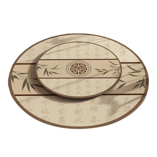 SUREK Wiederverwendbar Leder-Tischdecke großer runder Tisch-Tischdecke Doppelschicht-Esstisch mit Plattentisch-Tischdeckel sauber waschbar SUREK Wiederverwendbar Leder-Tischdecke großer runder Tisch-Tischdecke Doppelschicht-Esstisch mit Plattentisch-Tischdeckel sauber waschbar von SUREK