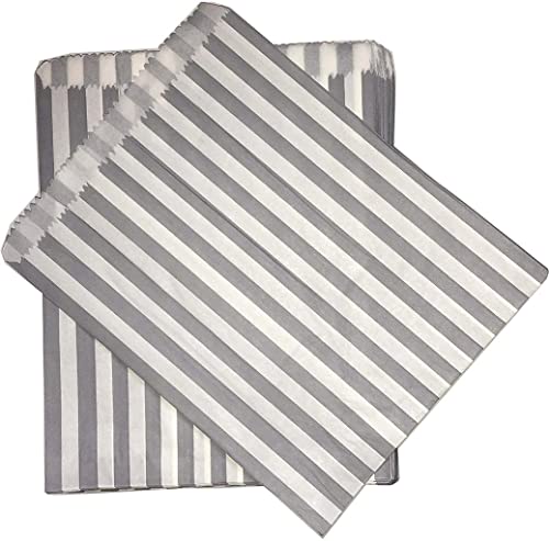 Papiertüten für Süßigkeiten, 12,7 x 17,8 cm, gestreift, 100 Stück von SURELOCK