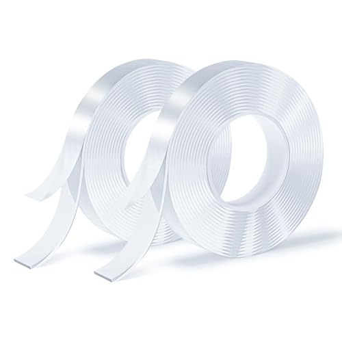 SUTOUG Doppelseitiges Klebeband, Nanoband, Transparentes Klebeband, Spurloses Klebeband, Abnehmbar, Waschbar, Wiederverwendbar, Geeignet für Teppiche, Fotowände, Küchenmöbel, 3m Pro Rolle, 2 Rollen SUTOUG Doppelseitiges Klebeband, Nanoband, Transparentes Klebeband, Spurloses Klebeband, Abnehmbar, Waschbar, Wiederverwendbar, Geeignet für Teppiche, Fotowände, Küchenmöbel, 3m Pro Rolle, 2 Rollen von SUTOUG