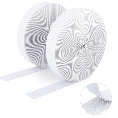 SUTOUG Klettband mit selbstklebend, 20 mm x 5 m, strapazierfähiges Hakenband und Schlaufenband, extra starker doppelseitiger Klettverschluss, Wandklebestreifen für den Innen- und Außenbereich, Weiß SUTOUG Klettband mit selbstklebend, 20 mm x 5 m, strapazierfähiges Hakenband und Schlaufenband, extra starker doppelseitiger Klettverschluss, Wandklebestreifen für den Innen- und Außenbereich, Weiß von SUTOUG