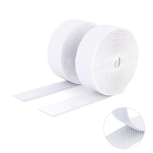SUTOUG Klettband mit selbstklebend, 30 mm x 3 m, strapazierfähiges Hakenband und Schlaufenband, extra starker doppelseitiger Klettverschluss, Wandklebestreifen für den Innen- und Außenbereich, Weiß von SUTOUG