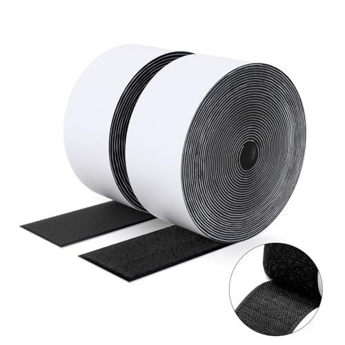 SUTOUG Klettband mit selbstklebend, 50 mm x 5 m, strapazierfähiges Hakenband und Schlaufenband, extra starker doppelseitiger Klettverschluss, Wandklebestreifen für den Innen- und Außenbereich, schwarz SUTOUG Klettband mit selbstklebend, 50 mm x 5 m, strapazierfähiges Hakenband und Schlaufenband, extra starker doppelseitiger Klettverschluss, Wandklebestreifen für den Innen- und Außenbereich, schwarz von SUTOUG