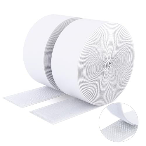 SUTOUG Klettband mit selbstklebend, 50 mm x 5 m, strapazierfähiges Hakenband und Schlaufenband, extra starker doppelseitiger Klettverschluss, Wandklebestreifen für den Innen- und Außenbereich, Weiß SUTOUG Klettband mit selbstklebend, 50 mm x 5 m, strapazierfähiges Hakenband und Schlaufenband, extra starker doppelseitiger Klettverschluss, Wandklebestreifen für den Innen- und Außenbereich, Weiß von SUTOUG