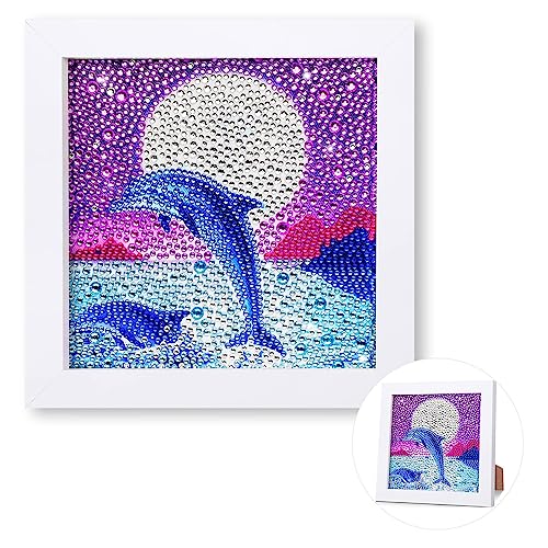 SUVEK Diamond Painting Bilder Kinder Mädchen, 5D Diamant Malerei Set, Diamontpating Tiere Arts Craft Dekoration für Erwachsene Wohnzimmer Schlafzimmer Büro Home Wand Decor (Delphin) SUVEK Diamond Painting Bilder Kinder Mädchen, 5D Diamant Malerei Set, Diamontpating Tiere Arts Craft Dekoration für Erwachsene Wohnzimmer Schlafzimmer Büro Home Wand Decor (Delphin) von SUVEK