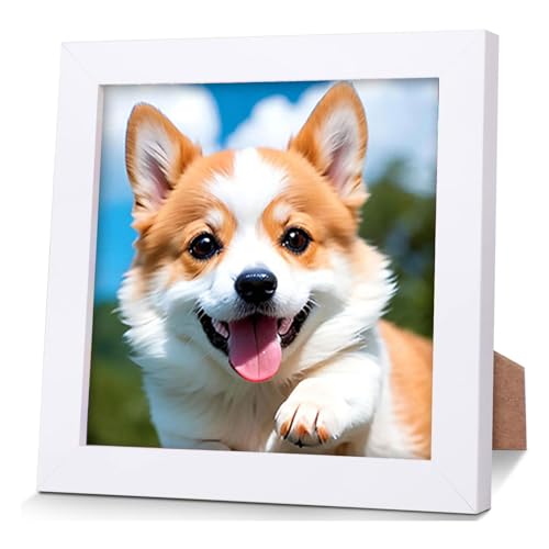 Diamond Painting Bilder Kinder Mädchen, 5D Diamant Hund Malerei Set Mit Holzrahmen, Diamontpating Tiere Arts Craft Dekoration für Erwachsene Wohnzimmer Schlafzimmer Büro Home Wand Decor von SUVEK