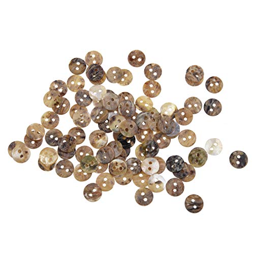 SUVIA Perlenknöpfe, Perlmutt, Muschel, runde Köpfe, 8 mm, 100 Stück von SUVIA