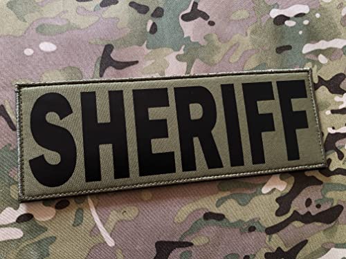 SUVIYA Grüner Sheriff-Patch, Polizei-Aufnäher mit Klettverschluss, Grün, 27,9 x 10,2 cm von SUVIYA
