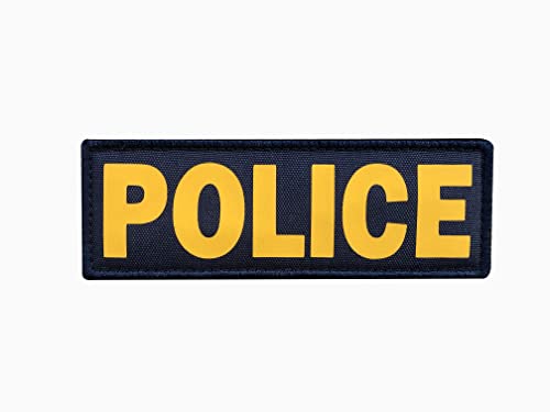 SUVIYA Polizei Aufnäher mit Klettverschluss (dunkelblau-gelb, 15,2 x 5,1 cm) von SUVIYA