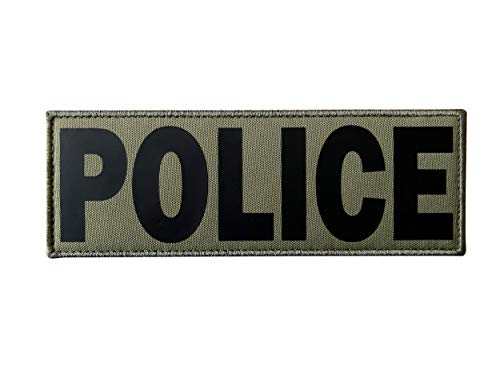 SUVIYA Polizei Patch 21,6 x 7,6 cm mit Haken und Schlaufe (21,6 x 7,6 cm, grün/schwarz) von SUVIYA