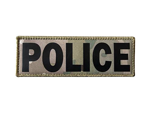 SUVIYA Polizei Patch Multicam mit Haken und Schlaufe, 15,2 x 5,1 cm (15,2 x 5,1 cm, Multicam-Schwarz) von SUVIYA