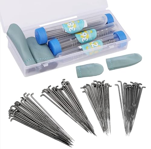 Filznadeln, Filznadeln in 4 Größen, dreieckige Filznadeln mit Fingerlingen für Anfänger, 36 Gauge, 38 Gauge, 40 Gauge, 42 Gauge, Filznadeln, 80 Stück Filznadeln, Filznadeln in 4 Größen, dreieckige Filznadeln mit Fingerlingen für Anfänger, 36 Gauge, 38 Gauge, 40 Gauge, 42 Gauge, Filznadeln, 80 Stück von SUVSOON