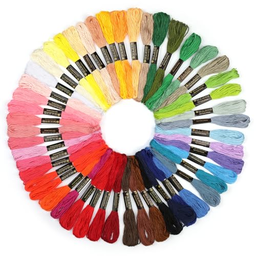 SUVSOON Stickgarne, 50 Knäuel Stickgarn mit Regenbogenfarben, Kreuzstichgarn, Freundschaftsarmband, Kreuzstich zum Stricken, für Bastelarbeiten, Bastelprojekte SUVSOON Stickgarne, 50 Knäuel Stickgarn mit Regenbogenfarben, Kreuzstichgarn, Freundschaftsarmband, Kreuzstich zum Stricken, für Bastelarbeiten, Bastelprojekte von SUVSOON
