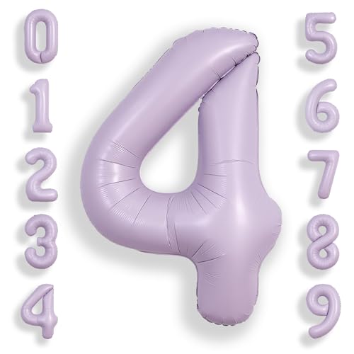 SUWEN 40 Zoll Lila große 4 Ballon Zahlen große Folie Helium Zahl Ballons 0-9 Jumbo Happy 4th Mylar Geburtstag Party Dekorationen für Mädchen Jahrestag Party Supplies SUWEN 40 Zoll Lila große 4 Ballon Zahlen große Folie Helium Zahl Ballons 0-9 Jumbo Happy 4th Mylar Geburtstag Party Dekorationen für Mädchen Jahrestag Party Supplies von SUWEN