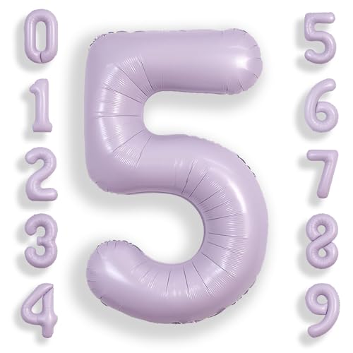 SUWEN 40 Zoll Lila große 5 Ballon Zahlen große Folie Helium Zahl Ballons 0-9 Jumbo Happy 5th Mylar Geburtstag Party Dekorationen für Mädchen Jahrestag Party Supplies SUWEN 40 Zoll Lila große 5 Ballon Zahlen große Folie Helium Zahl Ballons 0-9 Jumbo Happy 5th Mylar Geburtstag Party Dekorationen für Mädchen Jahrestag Party Supplies von SUWEN