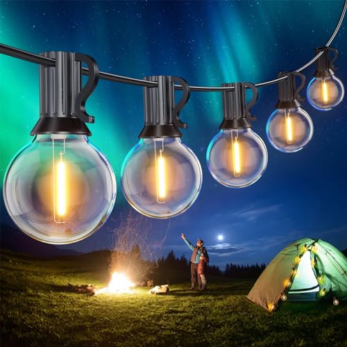 SUWIN 150FT LED Lichterkette Außen, 45M G40 Lichterkette Outdoor Strom, Wasserdicht Garten Lichterkette Glühbirnen Aussen mit 75+2 Warmweiß Lampen für Party Terrasse Bistro Außenbereich SUWIN 150FT LED Lichterkette Außen, 45M G40 Lichterkette Outdoor Strom, Wasserdicht Garten Lichterkette Glühbirnen Aussen mit 75+2 Warmweiß Lampen für Party Terrasse Bistro Außenbereich von SUWIN