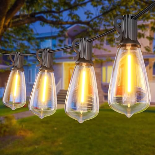 SUWIN LED Lichterkette Outdoor, ST38 Lichterkette Glühbirnen Außen, Wasserdicht Garten Girlanden Lichter mit 60+2 Warmweiß Birnen für Party Bistro Terrasse, 36.5 Meter(120FT) von SUWIN