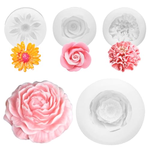 4 Stück Rosen Kerzenform Silikon, Daisy Silicone Kerzenform, Pfingstrose Silikonformen Gießformen, Silikonformen Gießformen Kerzen Blumen, 3D Silikonform Kerzen für DIY 4 Stück Rosen Kerzenform Silikon, Daisy Silicone Kerzenform, Pfingstrose Silikonformen Gießformen, Silikonformen Gießformen Kerzen Blumen, 3D Silikonform Kerzen für DIY von SUWIWKKOA