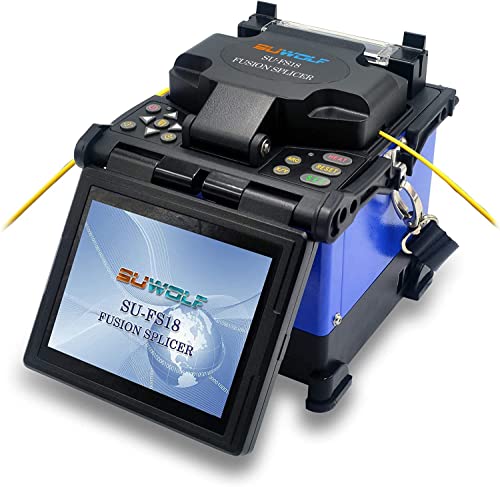 SUWOLF 5" LCD Hohe Präzision Glasfaser Spleißgerät/LWL Spleißgerät/Kern-zu-Kern Ausrichten Glasfaser Spleißen Technik/Tragbar Fiber Optic Fusion Splicer Glasfaser Spleissgerät(FS18-5) von SUWOLF