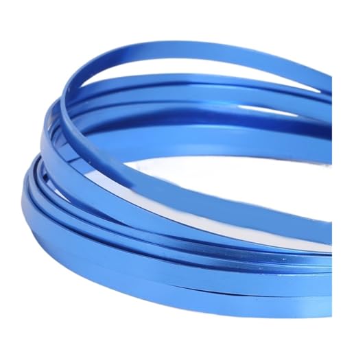 SUWOOPH 3 m x 5 mm flacher Aluminiumdraht, flexibler Metallstreifen for die Herstellung von DIY-Schmuck, Basteln, Floristik, Bonsai-Formung(Dark Blue) von SUWOOPH