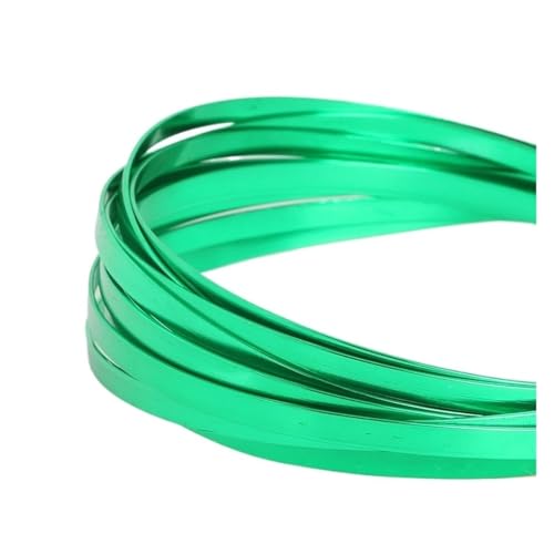 SUWOOPH 3 m x 5 mm flacher Aluminiumdraht, flexibler Metallstreifen for die Herstellung von DIY-Schmuck, Basteln, Floristik, Bonsai-Formung(Green) von SUWOOPH