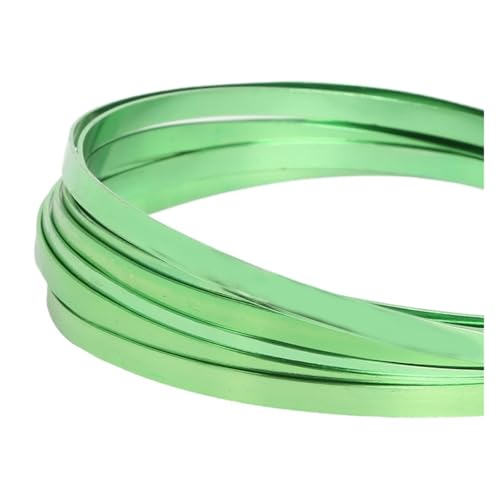 SUWOOPH 3 m x 5 mm flacher Aluminiumdraht, flexibler Metallstreifen for die Herstellung von DIY-Schmuck, Basteln, Floristik, Bonsai-Formung(Light Green) von SUWOOPH