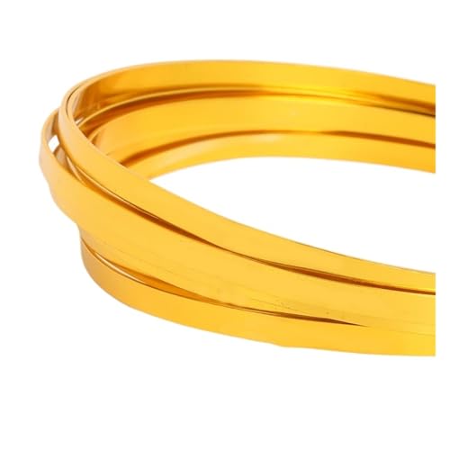 SUWOOPH 3 m x 5 mm flacher Aluminiumdraht, flexibler Metallstreifen for die Herstellung von DIY-Schmuck, Basteln, Floristik, Bonsai-Formung(Yellow) von SUWOOPH