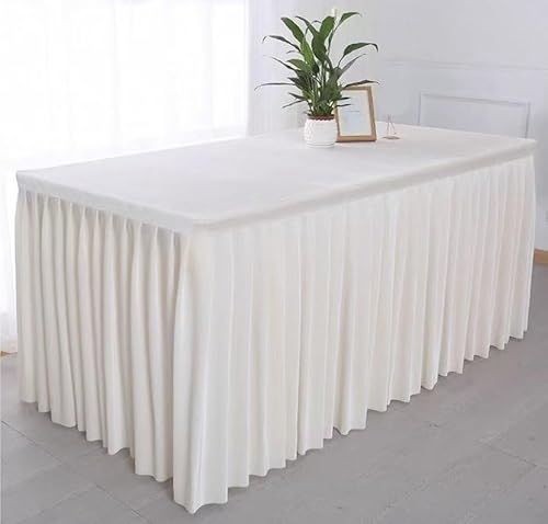 SUWOOPH Tischröcke,Tischdeckenbezug,Einfarbige Samttischdecke,Verdickte Tischdecke,Für Partydekoration Geburtstage Hochzeitsbankette(Beige,200x40x75cm) von SUWOOPH