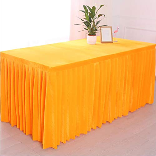 SUWOOPH Tischröcke,Tischdeckenbezug,Einfarbige Samttischdecke,Verdickte Tischdecke,Für Partydekoration Geburtstage Hochzeitsbankette(Gold,240x40x75cm) von SUWOOPH