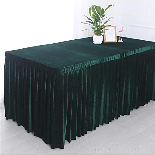 SUWOOPH Tischröcke,Tischdeckenbezug,Einfarbige Samttischdecke,Verdickte Tischdecke,Für Partydekoration Geburtstage Hochzeitsbankette(Green,200x40x75cm) von SUWOOPH