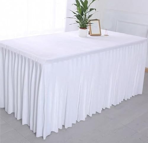 SUWOOPH Tischröcke,Tischdeckenbezug,Einfarbige Samttischdecke,Verdickte Tischdecke,Für Partydekoration Geburtstage Hochzeitsbankette(White,140x60x75cm) von SUWOOPH