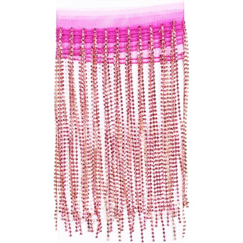 SUYUN WELL Strass-Fransenbordüre, 20,3 cm breit, 91 cm, Diamantband, Kristall-Quaste, glitzernde Schmuckkette für Stoff, Nähen, Basteln, Dekoration, Fuchsia/Rosenrosa, Länge: 91 cm SUYUN WELL Strass-Fransenbordüre, 20,3 cm breit, 91 cm, Diamantband, Kristall-Quaste, glitzernde Schmuckkette für Stoff, Nähen, Basteln, Dekoration, Fuchsia/Rosenrosa, Länge: 91 cm von SUYUN WELL