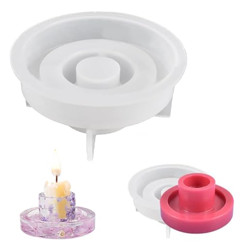 SUpoetry 1 Stück Silikonform Kerzenhalter, Silikon Gießformen, 8,2 x 3,5 cm Gießform Kerzenhalter Weich Reißfest Leicht zu Entformen, for DIY-Kerzenhalter von SUpoetry