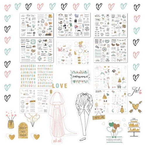 Sticker Hochzeit Gästebuch, Sticker Hochzeit, Hochzeit Sticker, 534 Stück Vintage Hochzeit Aufkleber,Love Aufkleber, Voller Liebe – für Hochzeitsalben, Einladungen, Sammelalben, Bullet Journaling Sticker Hochzeit Gästebuch, Sticker Hochzeit, Hochzeit Sticker, 534 Stück Vintage Hochzeit Aufkleber,Love Aufkleber, Voller Liebe – für Hochzeitsalben, Einladungen, Sammelalben, Bullet Journaling von SUpoetry