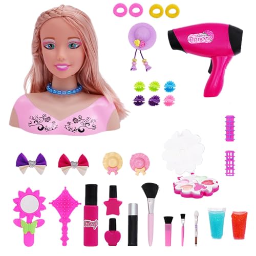 SVCEQZE Haarstyling-Puppenkopf für Mädchen,Puppenkopf für Haarstyling | Kinder Mädchen Beauty Set Styling Puppenkopf,Exquisite realistische Styling-Puppe, die vorgibt, Kopf-Make-up für den Kindertag SVCEQZE Haarstyling-Puppenkopf für Mädchen,Puppenkopf für Haarstyling | Kinder Mädchen Beauty Set Styling Puppenkopf,Exquisite realistische Styling-Puppe, die vorgibt, Kopf-Make-up für den Kindertag von SVCEQZE