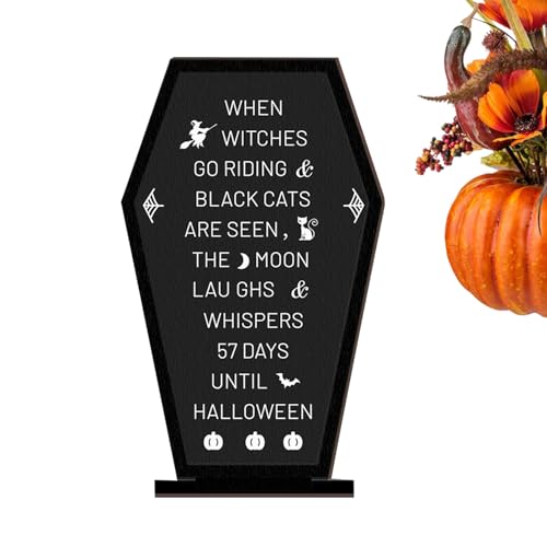 SVCEQZE Halloween Schild - Brieftafel Sarg Schreibtischzeichen - Festliche Stimmungsaufheller Für Geisterhaus Garten von SVCEQZE