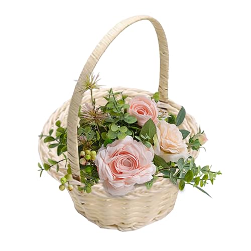 SVCEQZE Mini Geflochtener Blumenkorb, Kunstgeflecht Korb Hochzeit Tischdekoration, Fotografie Deko Aufbewahrung Kinderzimmer Schlafzimmer Wohnung von SVCEQZE