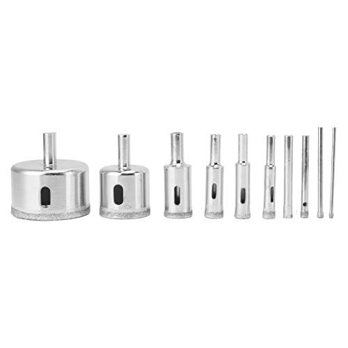 Svkmuuiyg Diamantbohrerbits für Glas, 10 Stcs Glasbohrer für Keramikflaschen Elektrowerkzeuge Hauswerkzeuge （3mm - 50 mm） (3 4 5 6 8 10 12 18 32 50mm) von SVKMuuiYG