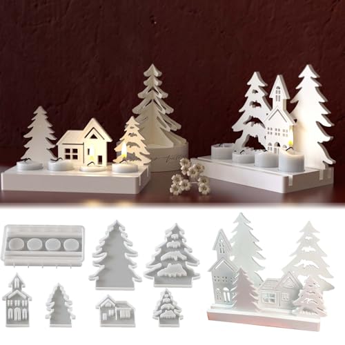 7PCS Silikonformen Gießformen Weihnachten, SVOCK Gießformen Silikon Haus, Weihnachten Kerzenhalter, Gussformen für Gips, Epoxidharz Formen, Gießform Tannenbaum für die DIY Duftkerzenherstellung 7PCS Silikonformen Gießformen Weihnachten, SVOCK Gießformen Silikon Haus, Weihnachten Kerzenhalter, Gussformen für Gips, Epoxidharz Formen, Gießform Tannenbaum für die DIY Duftkerzenherstellung von SVOCK