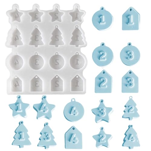 SVOCK 16 Stück Silikonform Adventskranz Tannenbaum Stern Häuser, Gießformen Silikon Adventskranz Gießformen Silikon Sterne, Silikonformen Tannenbaum Häuser, Silikonform Adventszahlen Zahlen 1-4 SVOCK 16 Stück Silikonform Adventskranz Tannenbaum Stern Häuser, Gießformen Silikon Adventskranz Gießformen Silikon Sterne, Silikonformen Tannenbaum Häuser, Silikonform Adventszahlen Zahlen 1-4 von SVOCK