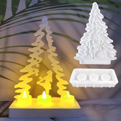 SVOCK 2 Stück Silikonformen Gießformen Weihnachten, Silikonform Mädchen Gießform Tannenbaum, Gipsformen Zum Gießen Weihnachten, Silikon Gießform Tannenbaum Kerzenhalter Weihnachtsbaum SVOCK 2 Stück Silikonformen Gießformen Weihnachten, Silikonform Mädchen Gießform Tannenbaum, Gipsformen Zum Gießen Weihnachten, Silikon Gießform Tannenbaum Kerzenhalter Weihnachtsbaum von SVOCK