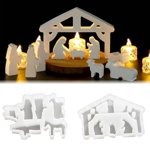 SVOCK 2 Stück silikonformen gießformen krippe, silikonform krippe, krippenfiguren gießform, gießform krippenfiguren mini krippe gießform Für Gips Epoxid Kerzen SVOCK 2 Stück silikonformen gießformen krippe, silikonform krippe, krippenfiguren gießform, gießform krippenfiguren mini krippe gießform Für Gips Epoxid Kerzen von SVOCK