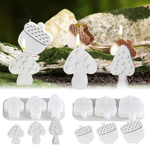 SVOCK 6 Stück Silikonformen Gießformen Herbst, Silikonform Pilz und Eichel, Kerzen Formen Silikon Herbst Halloween Silikonform Pilze für Die Herstellung Von Gips und Kerzen SVOCK 6 Stück Silikonformen Gießformen Herbst, Silikonform Pilz und Eichel, Kerzen Formen Silikon Herbst Halloween Silikonform Pilze für Die Herstellung Von Gips und Kerzen von SVOCK