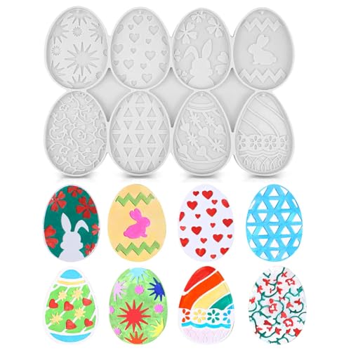 SVOCK 8pcs Silikonformen Gießformen Ostern Anhänger, Silikonformen Gießformen Ostern Anhänger, Silikonform Ostereier Silikonform Osterei, Silikon Gießform Ostern Osterhasen Silikonform für Osterhasen SVOCK 8pcs Silikonformen Gießformen Ostern Anhänger, Silikonformen Gießformen Ostern Anhänger, Silikonform Ostereier Silikonform Osterei, Silikon Gießform Ostern Osterhasen Silikonform für Osterhasen von SVOCK