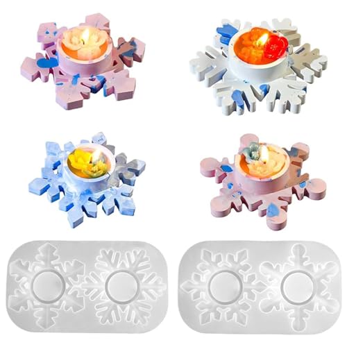 SVOCK Silikonformen Gießformen Schneeflocken, 4 Stück Gießformen Silikon Weihnachten Schneeflocken, Silikonform Schneeflocke Kerze Kerzenhalter Gießform, Silikonform Weihnachten Schneeflocke 3D SVOCK Silikonformen Gießformen Schneeflocken, 4 Stück Gießformen Silikon Weihnachten Schneeflocken, Silikonform Schneeflocke Kerze Kerzenhalter Gießform, Silikonform Weihnachten Schneeflocke 3D von SVOCK