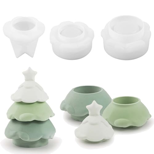 SVOCK Silikonformen Gießformen Tannenbaum, 3Pcs Gießformen Silikon Tannenbaum, Silikon Gießform Kerzenhalter Weihnachtsbaum, Kerzenhalter Gießform Silikonformen SVOCK Silikonformen Gießformen Tannenbaum, 3Pcs Gießformen Silikon Tannenbaum, Silikon Gießform Kerzenhalter Weihnachtsbaum, Kerzenhalter Gießform Silikonformen von SVOCK