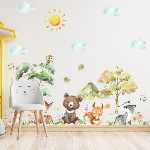 SVOCK Wandtattoo Kinderzimmer Wald und Tiere - Waldtiere Wanddeko - Geschenk zur Geburt für Mädchen und Jungen - Taufe Babyzimmer Deko SVOCK Wandtattoo Kinderzimmer Wald und Tiere - Waldtiere Wanddeko - Geschenk zur Geburt für Mädchen und Jungen - Taufe Babyzimmer Deko von SVOCK