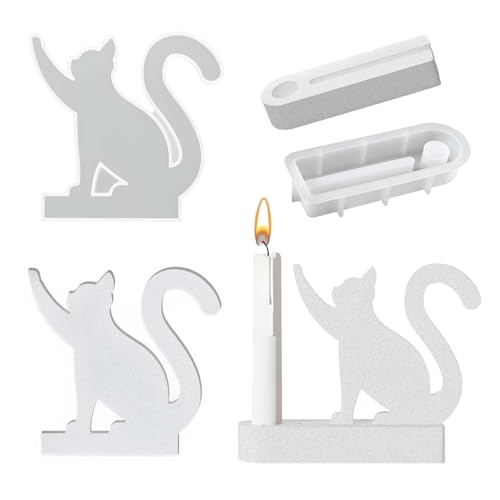 Silikonform Katze Kerzenhalter, SVOCK 2PCS Silikonformen Gießformen Kerzenhalter, Gießform Kerzenständer Tiere, Halloween Kerzenform 3d Katzen Silikonformen Gießformen Silikonform Katze Kerzenhalter, SVOCK 2PCS Silikonformen Gießformen Kerzenhalter, Gießform Kerzenständer Tiere, Halloween Kerzenform 3d Katzen Silikonformen Gießformen von SVOCK