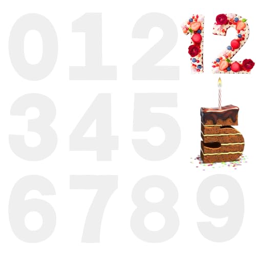 Kuchen-Zahlenform, 9 Stück Große Zahlen Schablonen, 0-9 Anzahl Kuchen Schablonen, Zahlen Kuchenform Torte, Kuchenform Torten Zahlen, für DIY Weihnachten Hochzeit Geburtstag von SVUPUE