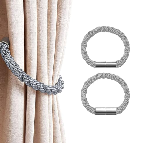 Magnetische Vorhang Raffhalter, 2 Stück Grau Raffhalter für Vorhänge mit Magnet, Vorhanghalter Magnetisch, Geflochtene Schnur Vorhang Dekorationen, für Haus, Büro, Hotel Vorhänge Magnetische Vorhang Raffhalter, 2 Stück Grau Raffhalter für Vorhänge mit Magnet, Vorhanghalter Magnetisch, Geflochtene Schnur Vorhang Dekorationen, für Haus, Büro, Hotel Vorhänge von SVUPUE